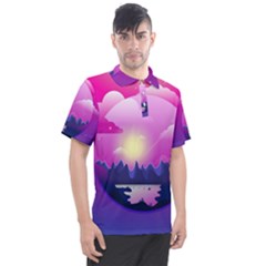 Landscape Illustration Illustrator Men s Polo Tee