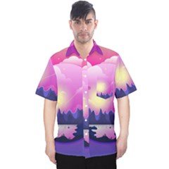 Landscape Illustration Illustrator Men s Hawaii Shirt