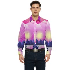 Landscape Illustration Illustrator Men s Long Sleeve  Shirt by Wegoenart