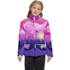 Landscape Illustration Illustrator Kids  Puffer Bubble Jacket Coat