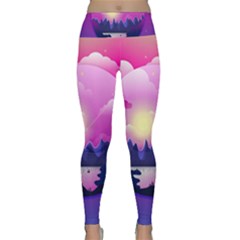 Landscape Illustration Illustrator Lightweight Velour Classic Yoga Leggings by Wegoenart