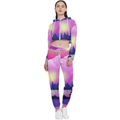 Landscape Illustration Illustrator Cropped Zip Up Lounge Set by Wegoenart