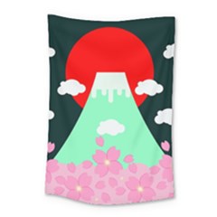 Mount Fuji Japan Landscape Volcano Small Tapestry by Wegoenart