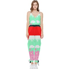 Mount Fuji Japan Landscape Volcano Sleeveless Tie Ankle Chiffon Jumpsuit by Wegoenart