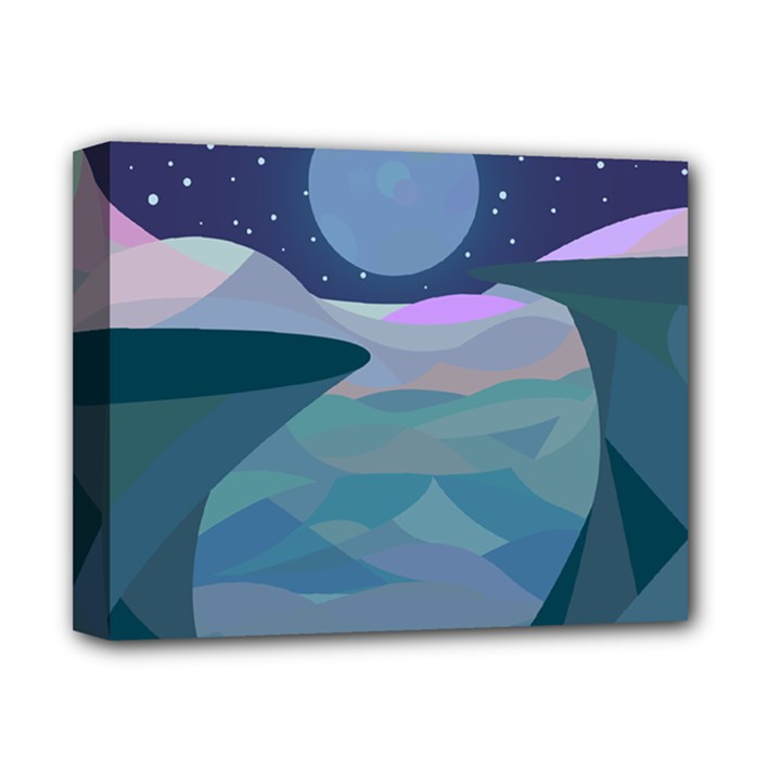 Landscapes Moon Stars Night Deluxe Canvas 14  x 11  (Stretched)