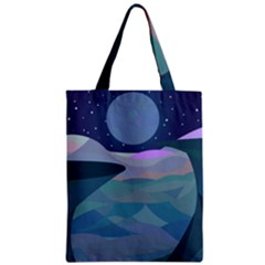 Landscapes Moon Stars Night Zipper Classic Tote Bag by Wegoenart