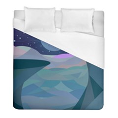 Landscapes Moon Stars Night Duvet Cover (full/ Double Size) by Wegoenart