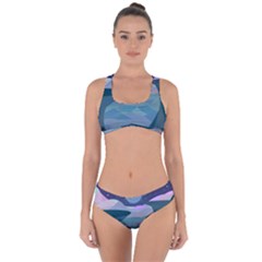 Landscapes Moon Stars Night Criss Cross Bikini Set by Wegoenart