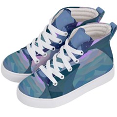 Landscapes Moon Stars Night Kids  Hi-top Skate Sneakers by Wegoenart