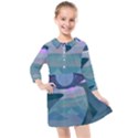 Landscapes Moon Stars Night Kids  Quarter Sleeve Shirt Dress View1