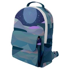 Landscapes Moon Stars Night Flap Pocket Backpack (small) by Wegoenart