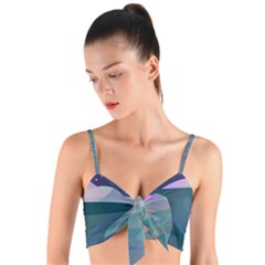 Landscapes Moon Stars Night Woven Tie Front Bralet