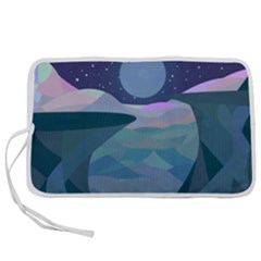 Landscapes Moon Stars Night Pen Storage Case (l) by Wegoenart