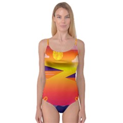 Sunset Lake Forest Hills Camp Camisole Leotard  by Wegoenart