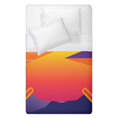 Sunset Lake Forest Hills Camp Duvet Cover (single Size) by Wegoenart