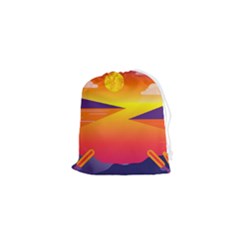 Sunset Lake Forest Hills Camp Drawstring Pouch (xs) by Wegoenart