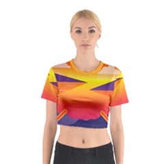 Sunset Lake Forest Hills Camp Cotton Crop Top by Wegoenart