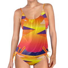 Sunset Lake Forest Hills Camp Tankini Set by Wegoenart