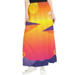 Sunset Lake Forest Hills Camp Maxi Chiffon Skirt by Wegoenart