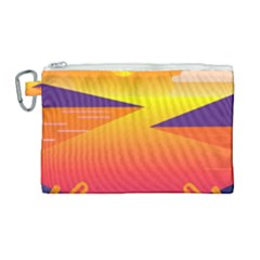 Sunset Lake Forest Hills Camp Canvas Cosmetic Bag (large) by Wegoenart