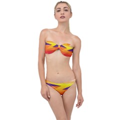 Sunset Lake Forest Hills Camp Classic Bandeau Bikini Set by Wegoenart