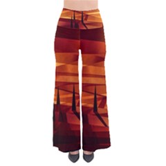 Illustration Golden Tuscany Brown Orange So Vintage Palazzo Pants by Wegoenart