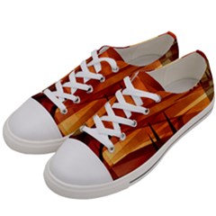 Illustration Golden Tuscany Brown Orange Men s Low Top Canvas Sneakers by Wegoenart