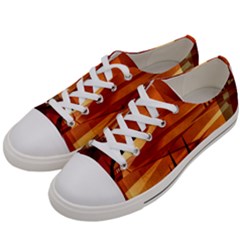 Illustration Golden Tuscany Brown Orange Women s Low Top Canvas Sneakers by Wegoenart