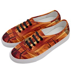 Illustration Golden Tuscany Brown Orange Women s Classic Low Top Sneakers by Wegoenart