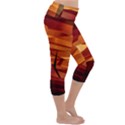 Illustration Golden Tuscany Brown Orange Lightweight Velour Capri Yoga Leggings View3