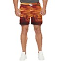 Illustration Golden Tuscany Brown Orange Men s Runner Shorts View1