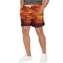 Illustration Golden Tuscany Brown Orange Men s Runner Shorts View3