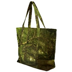 Nature Greenforest Trees Tree Landscape Zip Up Canvas Bag by Wegoenart