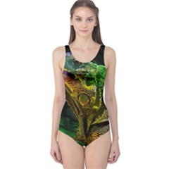 Chameleon Reptile Lizard Animal One Piece Swimsuit by Wegoenart