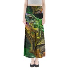 Chameleon Reptile Lizard Animal Full Length Maxi Skirt by Wegoenart