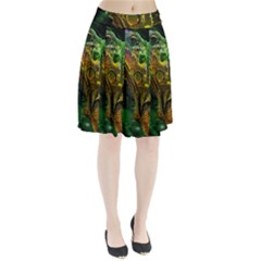 Chameleon Reptile Lizard Animal Pleated Skirt by Wegoenart