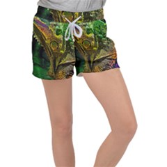 Chameleon Reptile Lizard Animal Velour Lounge Shorts by Wegoenart