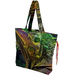 Chameleon Reptile Lizard Animal Drawstring Tote Bag by Wegoenart