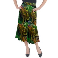 Chameleon Reptile Lizard Animal Midi Mermaid Skirt by Wegoenart