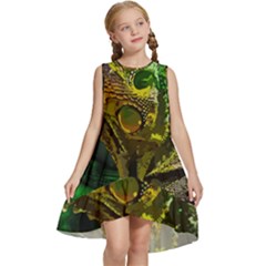 Chameleon Reptile Lizard Animal Kids  Frill Swing Dress