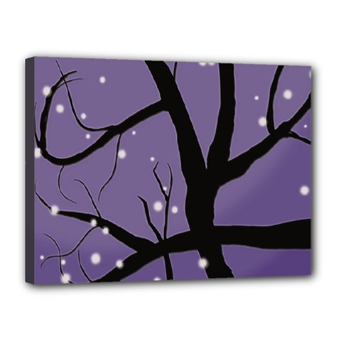 Moon Night Fantasy Dark Love Canvas 16  X 12  (stretched) by Wegoenart