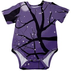 Moon Night Fantasy Dark Love Baby Short Sleeve Onesie Bodysuit by Wegoenart