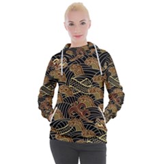 Oriental Traditional Seamless Pattern Women s Hooded Pullover by Wegoenart