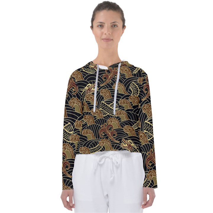 Oriental Traditional Seamless Pattern Women s Slouchy Sweat