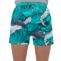 Sea Waves Seamless Pattern Sleepwear Shorts View1