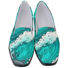 Sea Waves Seamless Pattern Women s Classic Loafer Heels by Wegoenart