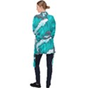 Sea Waves Seamless Pattern Long Sleeve Velvet Kimono  View2