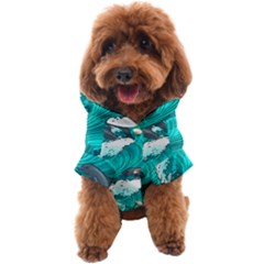 Sea Waves Seamless Pattern Dog Coat by Wegoenart