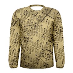 Vintage Background Music Nuts Sheet Music Men s Long Sleeve Tee by Wegoenart