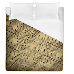 Vintage Background Music Nuts Sheet Music Duvet Cover (queen Size) by Wegoenart